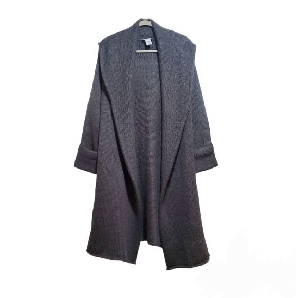 Soft Surroundings Telluride Topper Longline Open Front Cardigan Gray XS S - Picture 2 of 8
